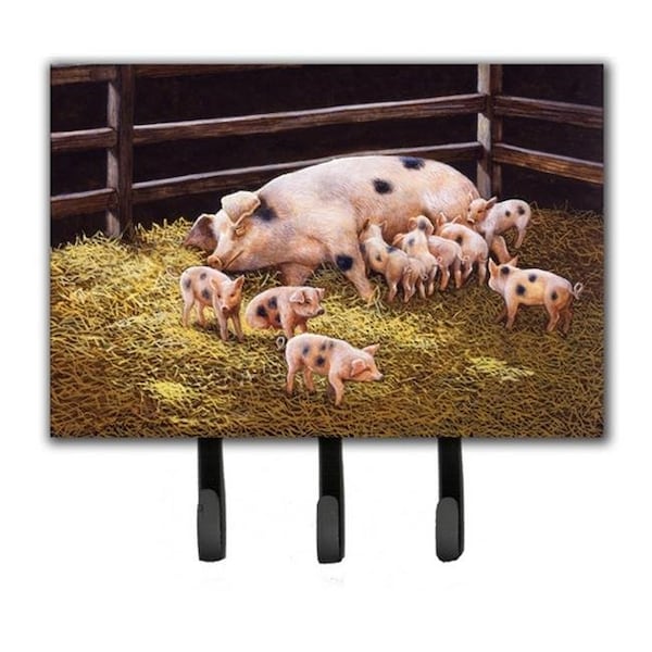 Carolines Treasures Carolines Treasures BDBA0296TH68 Pigs Piglets at Dinner Time Leash or Key Holder BDBA0296TH68 - main